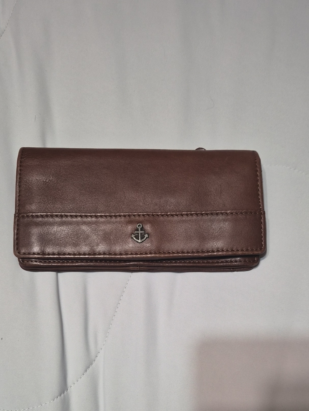 Anchor-Accent Brown Women's Wallet